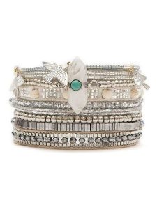HIPANEMA Posrebrzana bransoletka "Ohmysilver" z agatem i szklanymi koralikami rozmiar: onesize. Brązowe bransoletki HIPANEMA, z agatem, posrebrzane. Za 159,95 zł.
