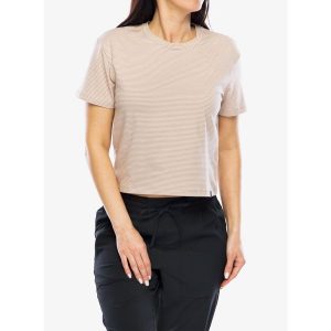 Koszulka bawełniana damska Black Diamond BD Stripe SS Tee. Brązowe koszulki sportowe Black Diamond, bez wzorów, z bawełny, bez ramiączek. Za 114,99 zł.