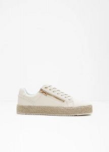 Sneakersy z zamkiem. Białe buty sportowe bonprix, na lato, bez wzorów, bez zapięcia. Za 124,99 zł.