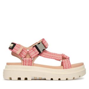 Sandały Palladium. Czerwone sandały Palladium, bez wzorów, bez obcasa, na płaskiej podeszwie, bez zapięcia. Za 399,99 zł.