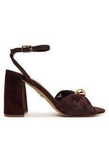 Steve Madden Sandały 11005242 Brązowy ciemny. Brązowe sandały Steve Madden, bez wzorów, ze skóry, bez obcasa, na słupku, bez zapięcia. Za 519,99 zł.