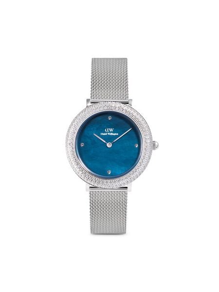 Daniel Wellington Zegarek Crystalline Bezel 3 DW00100825 Srebrny. Szare, analogowe zegarki Daniel Wellington. Za 899,99 zł.