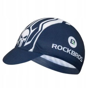 Czapka kolarska Rockbros z daszkiem. Niebieskie czapki ROCKBROS, bez wzorów, z materiału. Za 35,99 zł.