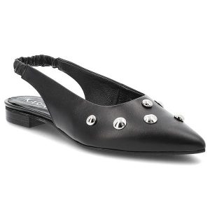 Czarne Sandały Karino Eleganckie Obuwie Damskie. Czarne sandały Karino, bez wzorów, ze skóry, bez obcasa, bez zapięcia. Za 419,00 zł.