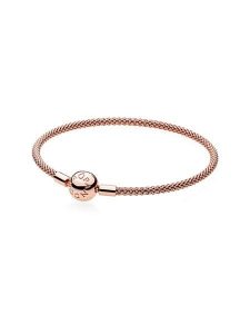 Pandora Pozłacana bransoletka rozmiar: 17. Różowe bransoletki Pandora, pozłacane. Za 389,95 zł.