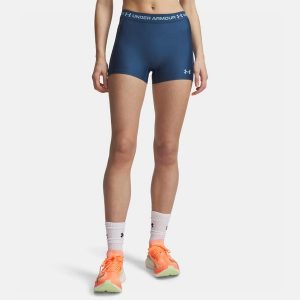 Spodenki treningowe damskie Under Armour HeatGear Shorty. Brązowe szorty Under Armour, bez wzorów, sportowe. Za 94,99 zł.
