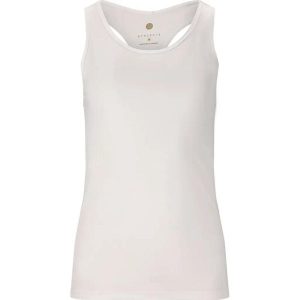 Damski tank top Athlecia Niya. Białe topy Athlecia, bez wzorów, sportowe, bez kołnierzyka, bez ramiączek. Za 164,00 zł.