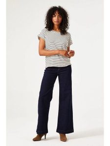 Garcia Dżinsy "Celia" - Wide fit - w kolorze granatowym rozmiar: W27. Niebieskie jeansy Garcia, z aplikacjami, ze skóry, z podwyższonym stanem. Za 217,99 zł.