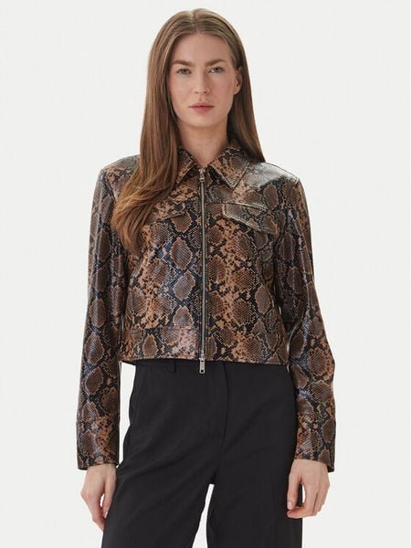 ONLY Kurtka z imitacji skóry Paris 15365492 Brązowy Regular Fit. Brązowe kurtki ONLY, xs, bez wzorów, ze skóry, bez kaptura. Za 209,99 zł.