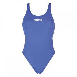 Strój kąpielowy damski jednoczęściowy Arena Solid. Niebieskie stroje jednoczęściowe Arena, bez wzorów. Za 149,99 zł.