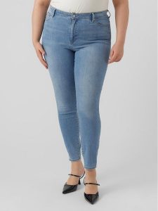 Vero Moda Curve Jeansy Phia 10285113 Niebieski Slim Fit. Niebieskie jeansy Vero Moda Curve, bez wzorów, z bawełny. Za 109,99 zł.