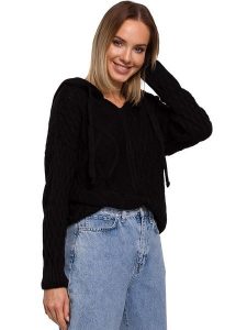 Made of emotion Bluza w kolorze czarnym rozmiar: S/M. Czarne bluzy Made Of Emotion, m, bez wzorów, ze splotem, z kapturem. Za 158,10 zł.