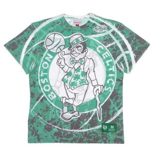 Koszulka Boston Celtics. Zielone bluzki MITCHELL & NESS, bez wzorów, sportowe, bez kołnierzyka, bez ramiączek. Za 258,00 zł.