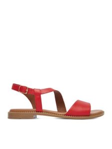 Lasocki Sandały CEO-EST-FIONA-33 Czerwony. Czerwone sandały Lasocki, bez wzorów, ze skóry, bez obcasa, na płaskiej podeszwie, bez zapięcia. Za 139,99 zł.