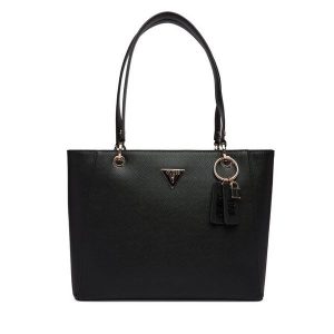 Torebka Guess. Czarne shopper bag Guess, z aplikacjami, bez dodatków. Za 679,99 zł.