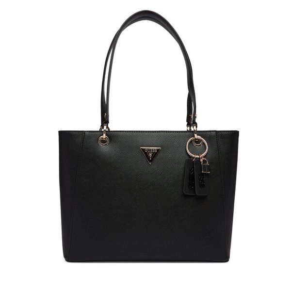 Torebka Guess. Czarne shopper bag Guess, z aplikacjami, bez dodatków. Za 489,99 zł.