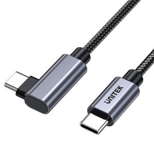 Unitek Kabel USB-C kątowy 90° PD100W 0,5m. Jeansy Unitek, bez wzorów. Za 29,51 zł.