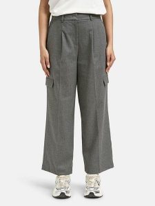 Smith & Soul Bojówki w kolorze szarym rozmiar: XS. Szare spodnie z wysokim stanem Smith & Soul, bez wzorów, z podwyższonym stanem. Za 195,99 zł.