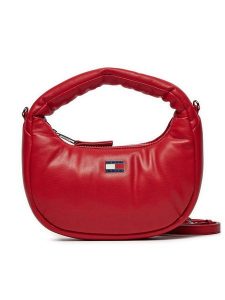 Tommy Jeans Torebka Tjw Pillow Mini Hobo AW0AW16976 Czerwony. Czerwone torebki klasyczne Tommy Jeans, bez wzorów, z jeansu, bez dodatków. Za 229,99 zł.