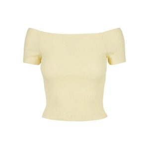 Koszulka Damska/żebrowana Bez Ramiączek. Żółte bluzki Urban Classics, xl, bez wzorów, sportowe, bez kołnierzyka, bez ramiączek. Za 54,99 zł.