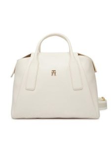 Tommy Hilfiger Torebka AW0AW18532 Kremowy. Białe torebki klasyczne TOMMY HILFIGER, bez wzorów, ze skóry, bez dodatków. Za 649,99 zł.