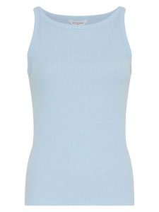 MOSS COPENHAGEN Top w kolorze błękitnym rozmiar: L/XL. Niebieskie topy Moss Copenhagen, l, bez wzorów, bez kołnierzyka, bez ramiączek. Za 98,95 zł.