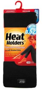 Legginsy damskie z uchwytami termicznymi, czarne. Czarne legginsy HEAT HOLDERS, bez wzorów, z dzianiny. Za 140,99 zł.