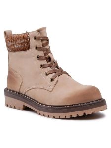 Clara Barson Trapery WS2911-03 Beżowy. Brązowe buty zimowe Clara Barson, ze skóry, bez obcasa, bez zapięcia. Za 95,98 zł.