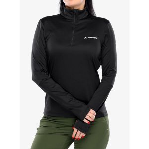 Bluza polarowa damska Vaude Livigno Halfzip II. Czarne bluzy Vaude, na zimę, s, bez wzorów, z polaru, bez kaptura. Za 209,99 zł.