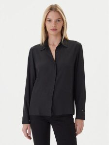 Tommy Hilfiger Koszula WW0WW46597 Czarny Regular Fit. Czarne koszule TOMMY HILFIGER, bez wzorów, z wiskozy, bez kołnierzyka, bez ramiączek. Za 429,99 zł.