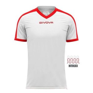 Koszulka piłkarska dla dorosłych Givova Revolution Interlock. Białe bluzki Givova, xl, bez wzorów, sportowe, bez kołnierzyka, bez ramiączek. Za 122,99 zł.