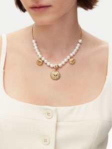 Guess Naszyjnik JUBN05 125JW Złoty. Żółte naszyjniki Guess, metalowe. Za 219,99 zł.