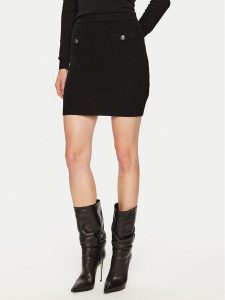 Guess Spódnica mini W4BD64 Z2WX0 Czarny Slim Fit. Czarne spódnice Guess, s, z aplikacjami, z syntetyku, mini. Za 189,99 zł.