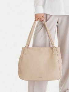 Lasocki Torebka CEO-LSK-L-018-09 Beżowy. Brązowe shopper bag Lasocki, bez wzorów, z materiału, bez dodatków. Za 199,99 zł.