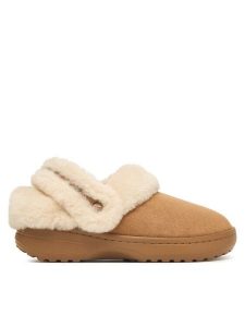 Crocs Klapki Classic Unfurgettable Vegan Suede Clog 212106 Beżowy. Brązowe klapki Crocs, bez wzorów, ze skóry, bez obcasa. Za 299,99 zł.