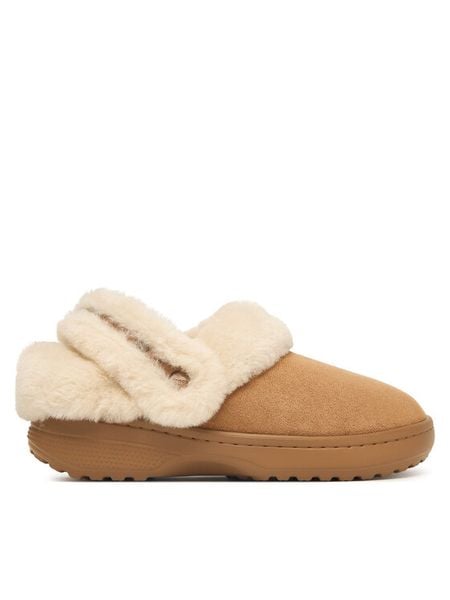 Crocs Klapki Classic Unfurgettable Vegan Suede Clog 212106 Beżowy. Brązowe klapki Crocs, bez wzorów, ze skóry, bez obcasa. Za 299,99 zł.