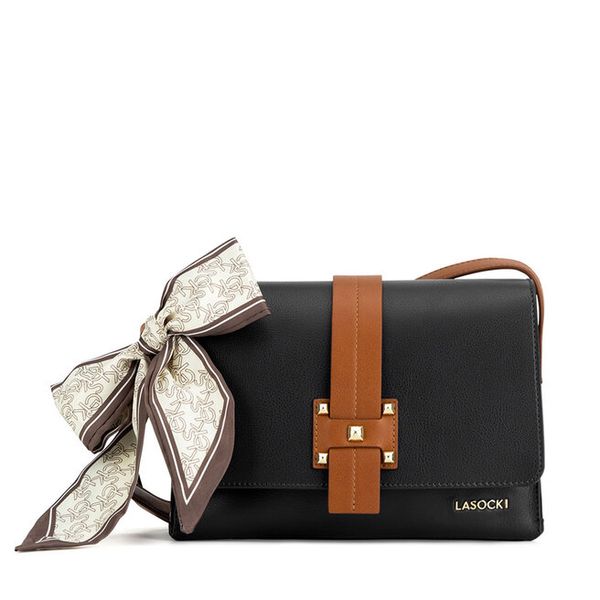 Torebka Lasocki. Czarne listonoszki Lasocki, bez wzorów, bez dodatków. Za 169,99 zł.