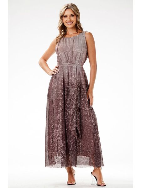 Awama Sukienka w kolorze brązowym rozmiar: XL. Brązowe sukienki Awama, xl, bez wzorów, z tkaniny, bez kołnierzyka, bez ramiączek, maxi. Za 335,82 zł.