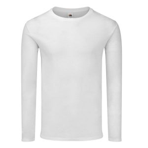 Koszulka Z Długim Rękawem Unisex Adult Iconic 140. Białe bluzki FRUIT OF THE LOOM, l, bez wzorów, sportowe, bez kołnierzyka, bez ramiączek. Za 48,99 zł.