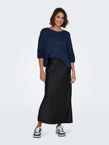 ONLY Bluzka w kolorze granatowym rozmiar: XS. Niebieskie bluzki ONLY, xs, bez wzorów, bez kołnierzyka, bez ramiączek. Za 37,38 zł.