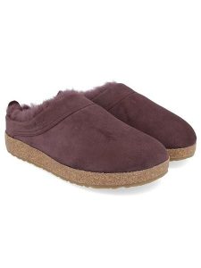 HAFLINGER Skórzane kapcie w kolorze fioletowym rozmiar: 39. Różowe kapcie HAFLINGER, bez wzorów, z materiału. Za 239,86 zł.