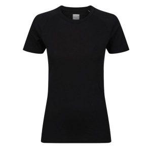 Koszulka merino damska Inov-8 Merino Short Sleeve T-Shirt. Czarne bluzki Inov-8, bez wzorów, sportowe, bez kołnierzyka, bez ramiączek. Za 340,99 zł.