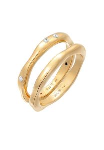 Elli Damska obrączka zestaw 2 częściowy Basic z kryształami cyrkonii w srebrze próby 925 Sterling Silver Pierścionki 1 ct Damski. Szare pierścionki Elli, z cyrkonią, srebrne. Za 268,99 zł.