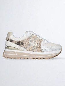 Liu Jo Skórzane sneakersy w kolorze złoto-białym rozmiar: 40. Białe trampki Liu Jo, bez wzorów, z materiału, bez zapięcia. Za 425,64 zł.