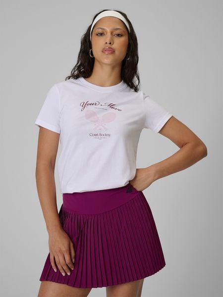 4F T-shirt regular z nadrukiem damski - biały XXL. Białe t-shirty 4f, xxl, bez wzorów, z bawełny, bez kołnierzyka, bez ramiączek. Za 59,99 zł.