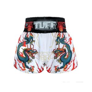 Spodenki treningowe TUFF Green Dragon. Białe szorty TUFF, bez wzorów, sportowe. Za 149,00 zł.