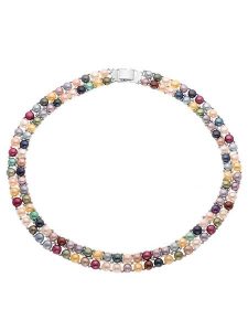 Pearl Addict Naszyjnik z pereł z kolorowym wzorem - dł. 40 cm rozmiar: onesize. Naszyjniki Pearl Addict, z perłą, srebrne. Za 483,17 zł.