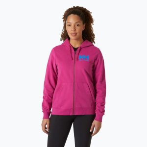 Bluza damska Helly Hansen HH Logo Full Zip Hoodie 2.0. Czerwone bluzy Helly Hansen, bez wzorów, bez kaptura. Za 339,99 zł.