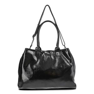 Czarna Duża Damska Torebka Big Star. Czarne shopper bag Big Star, bez wzorów, z materiału, na ramię, duże, bez dodatków. Za 209,00 zł.