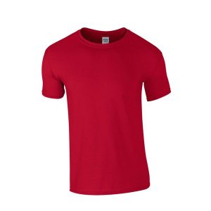 Koszulka Softstyle Dla Dorosłych Unisex. Czerwone bluzki GILDAN, xl, bez wzorów, sportowe, bez kołnierzyka, bez ramiączek. Za 29,99 zł.